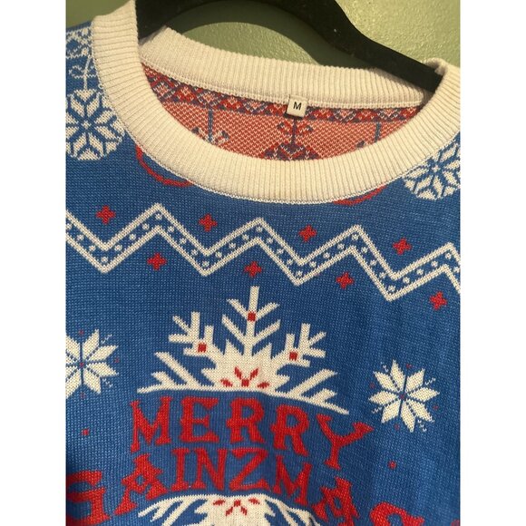 Men’s Merry Size M Gainzmas Christmas Sweater Gym Holiday Ugly Funny Lift Style - Picture 4 of 5